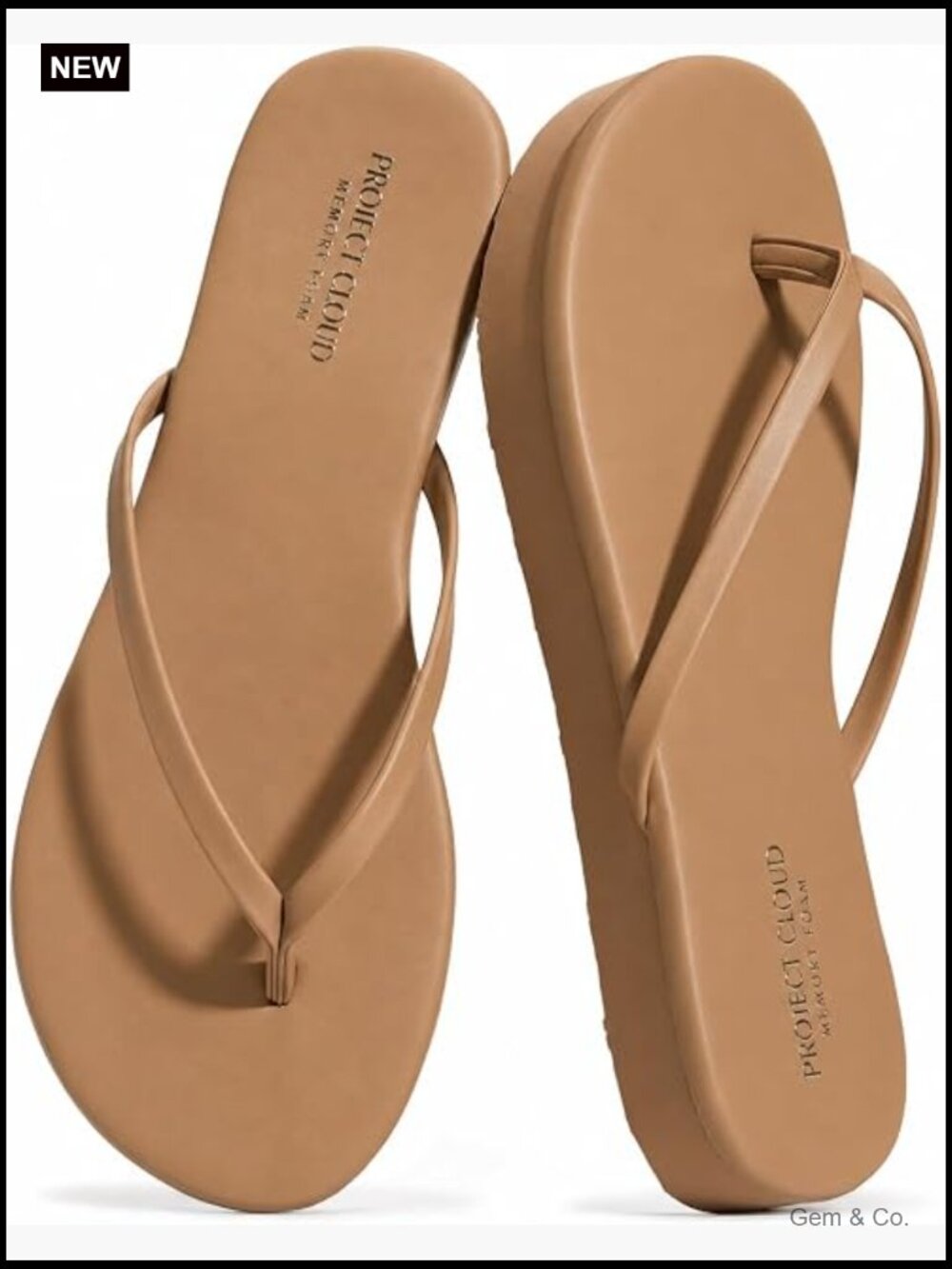 Women's Platform Flip Flops Memory Foam Non-Slip Summer Sandals